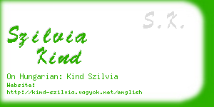 szilvia kind business card